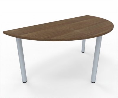 Besprechungstisch Mega Halbkreis 160 x 80 cm Tischplatte Nussbaum